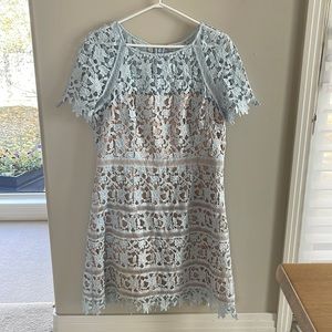 Light Blue Embroidered Dress